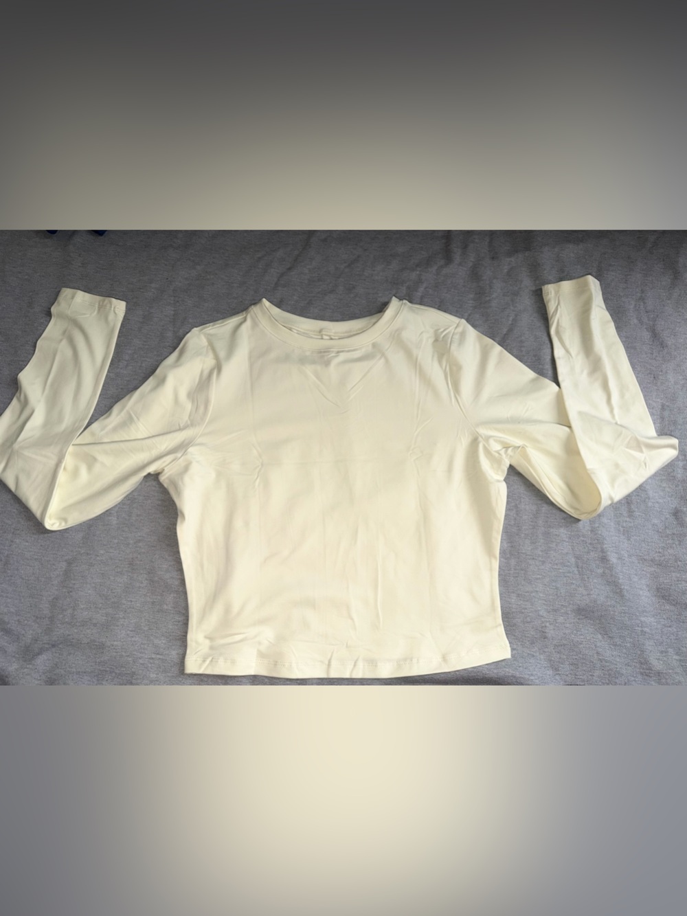 Cream Short Sleeve Crewneck Top